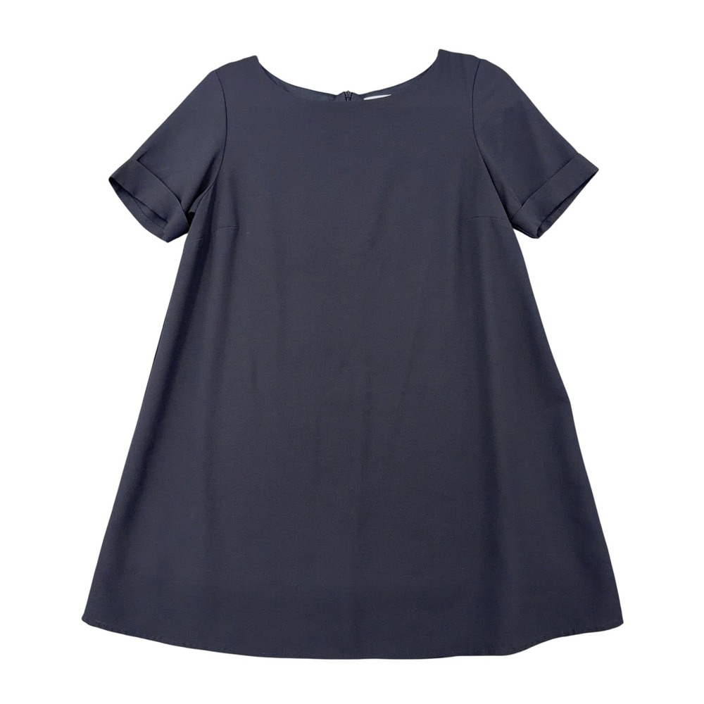 TOBI Black Short Sleeve Cuffed Shift Dress BDW 15014A Boat Neck Mini Dress Small